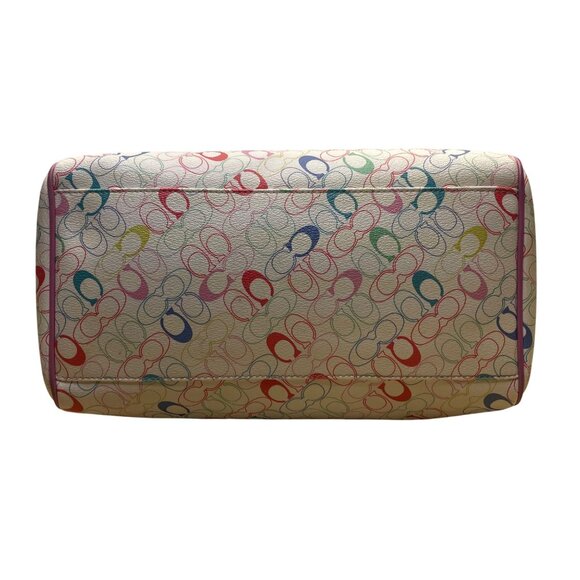 Coach Signature Tote with Pink and Multicolor Design - Picture 9 of 15